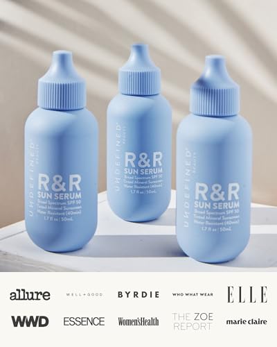 Undefined R&R Sun Serum SPF 50 PA++++ Tinted Mineral Sunscreen with Niacinamide, Water Resistant Broad Spectrum Protection & Blue Light Defense (Light Tint)