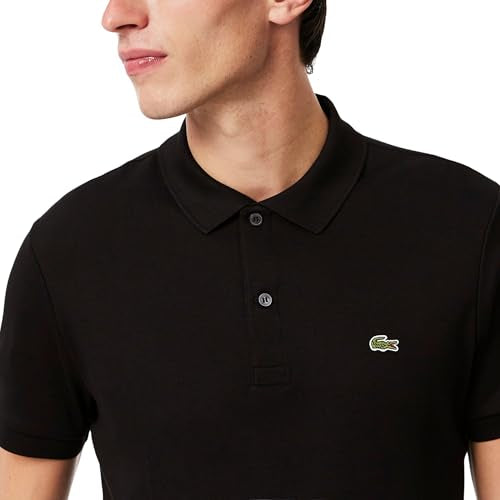 Lacoste Men's Regular Fit Cotton Pima Polo Shirt, Black, XX-Large