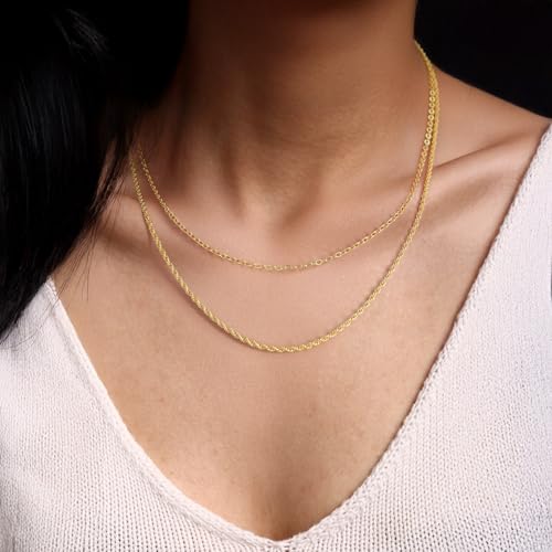 GYUYCW 14K Gold Necklaces for Women Trendy 14K Gold Chain for Women