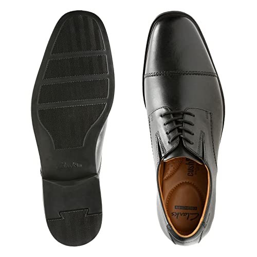 Clarks Men's Tilden Cap Oxford Shoe,Black Leather,11 M US