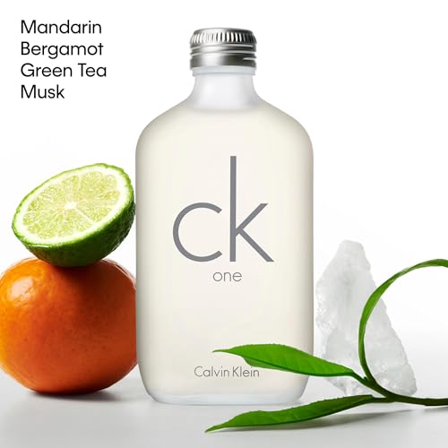 Calvin Klein CK One Eau de Toilette 4-Piece Gift Set ($159 Value) – 6.7 oz EDT, 0.5 oz EDT, 6.7 oz Body Lotion, 3.3 oz Shower Gel – With Notes of Green Tea – Long-Lasting Unisex Fragrance