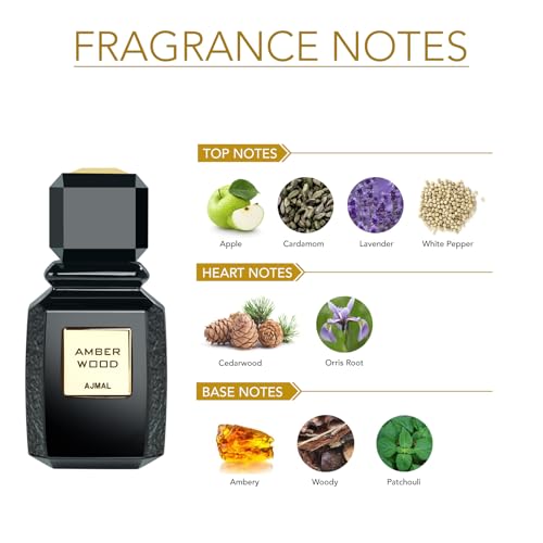 Ajmal Amber Wood EDP for Men & Women, 3.4 fl oz / 100 ml