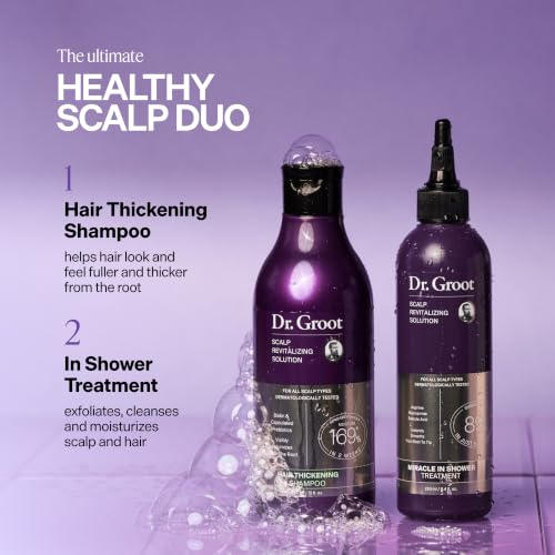 Dr. Groot Hair Thickening Shampoo, Korean Hair Care with Biotin, Rosemary Oil to Help Volumize Thinning, Damaged Hair, Hydrate Hair and Scalp, Biotin Shampoo, Scalp Revitalizing Solution