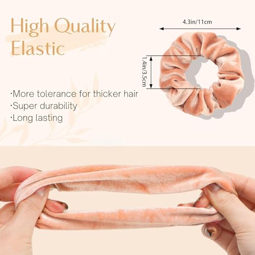 Whaline 12 Pack Hair Scrunchies Premium Velvet Scrunchy Elastic Hair Bands for Girls, Women Hair Accessories (12 Colors)