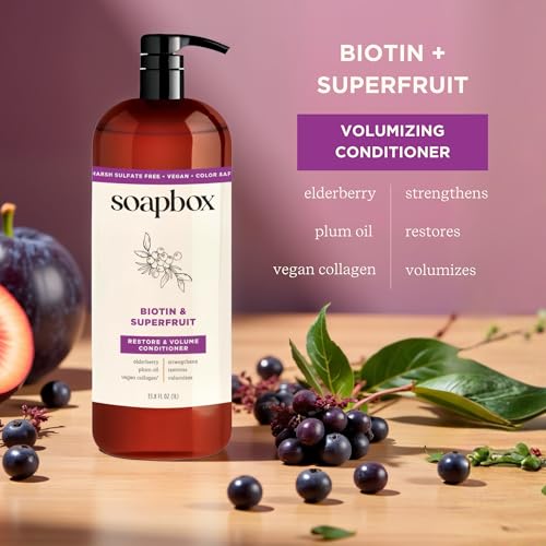 Soapbox Biotin & Super Fruit Conditioner for Volume, 33.8 oz
