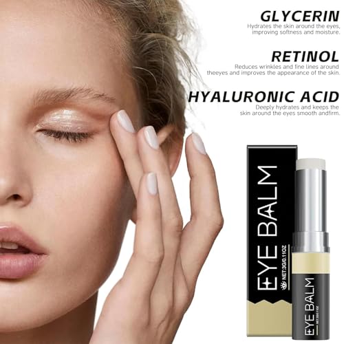 Under Eye Balm Stick for Under Eyes Bags,2025 New Turmeric Cream Erases Eyes Bags Within Minutes,Erase for Dark Circles Puffiness,Moisturizing Under Eye Balm for Travel Care Serum for Women(2PCS)