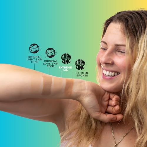 Sun Zapper Extreme Zinc Sunscreen Stick SPF 50+ Tan – Water Resistant Mineral Sunscreen for Face, Zinc Oxide Surf Sunscreen Stick for Surfing and Water Sports, 15g (0.53 oz), Australian Made