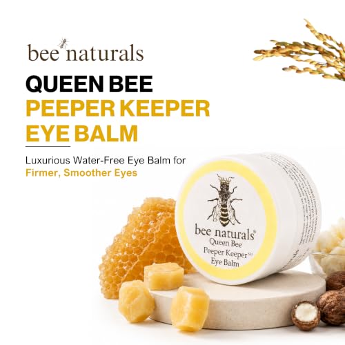 Bee Naturals Queen Bee Best Eye Balm Peeper Keeper - Natural Eye Balm with Vitamin E & 10 Oils - Reduces Crow's Feet, Wrinkles & Fine Lines - Moisturizing Skincare