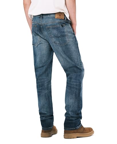 Buffalo David Bitton Men's Relaxed Straight Driven Jeans, Authentic and Sanded Indigo, 36W x 32L