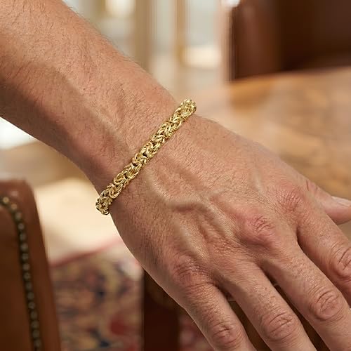 Floreo 14k Yellow Gold 6mm Byzantine Link Bracelet, 7.25 Inch