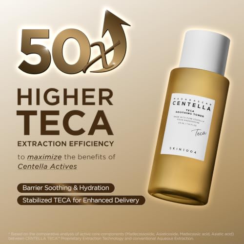 SKIN1004 Madagascar Centella TECA Soothing Toner, 50X Centella Toner for Soothing & Moisturizing, Centella Essence with TECA & PDRN, LHA for Gentle Exfoliation, Korean Skin Care, 7.10 fl.oz / 210ml