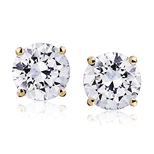 The Diamond Channel CERTIFIED 1 to 12 Carat LAB GROWN Solitaire Diamond Stud Earrings Round Cut 4 Prong Screw Back (F-G Color, VS1-VS2 Eye Clean Clarity)