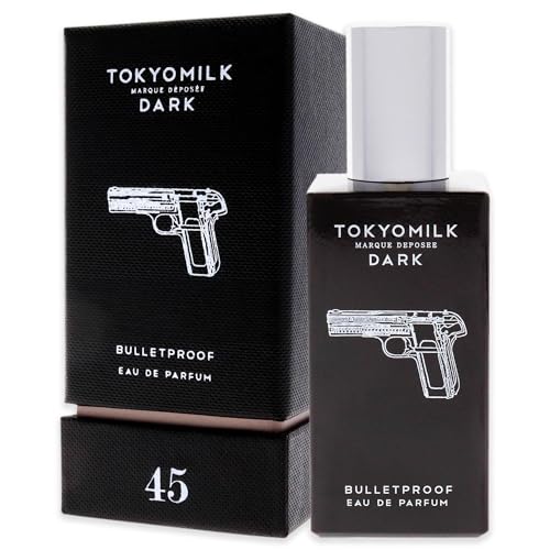 TOKYOMILK Dark Bulletproof Eau de Parfum, 1.6 fl oz, 47.3 ml - Warm Coconut, Sultry Teas, Ebony Woods, & Ecotic Spice - Sophisticated & Elegant Design, Men & Women’s Perfume, Eau de Parfum Spray