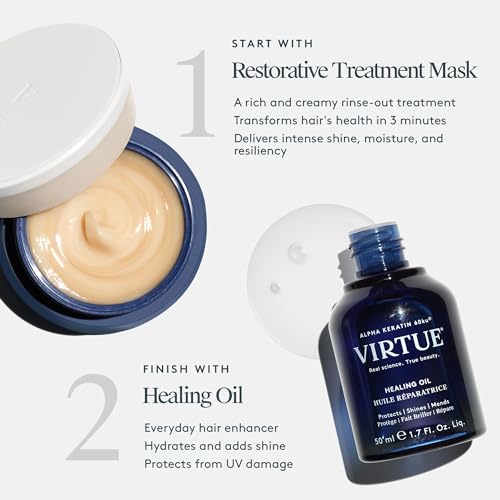 VIRTUE Correct Restorative Hair Mask, Deep Conditioning Treatment 1.7 Fl Oz