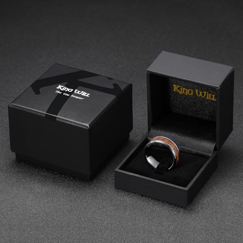 Mens 8mm Tungsten Wedding Band Natural Wood Inlaid Engagement Rings Size 9