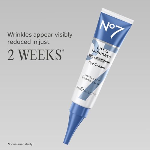 No7 Lift & Luminate Triple Action Under Eye Cream, 0.5 Oz