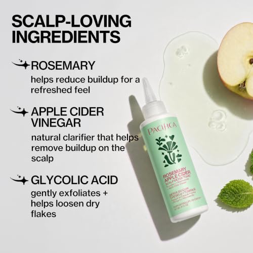 Pacifica Scalp Detox Tonic – Scalp Exfoliator with Glycolic & Salicylic Acid for Clarifying Build Up & Purifying – Infused with Rosemary to Support an Itchy, Dry Head – Vegan & Cruelty-Free – 5 oz