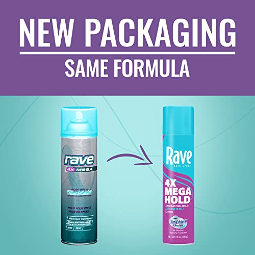 Rave 4X Mega Long-Lasting Firm Hold Scented Hair Spray for Heat Protection, Volume and Shine - ClimaShield for Extra Humidity & Minimizes Frizz