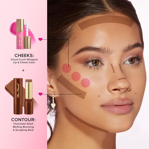 Too Faced Chocolate Soleil Melting Bronzing & Sculpting Stick | Multi-Use, Contour + Cream Bronzer Stick | Lightweight, Satin-Finish with Buildable Coverage, 0.28 Ounce, 0.28 Ounce, Chocolate Mousse