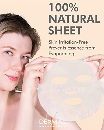 DERMAL 48 Korean Essence Sheet Mask Variety Pack, 24 Formulas x 2 Each