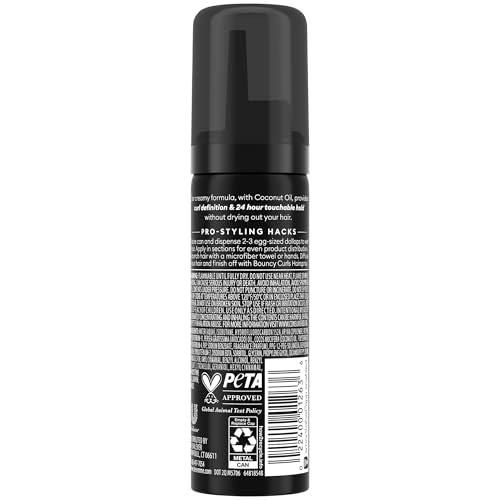 TRESemmé Defining Hair Mousse, Bouncy Curls, Travel-Size 6-Pack – Curly Hair Products for 24-Hour Frizz Control with Coconut Oil, 2 Oz Ea