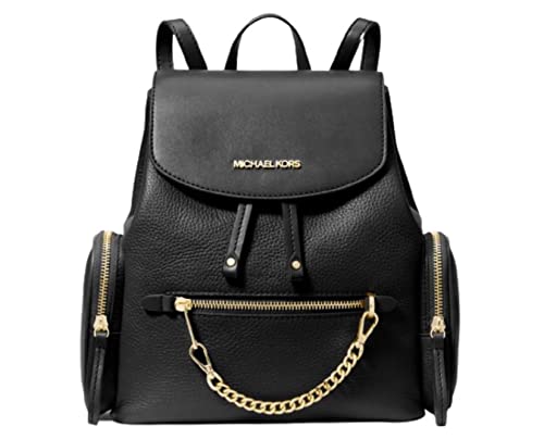 Michael Kors Jet Set Medium Pebbled Leather Backpack (Black)