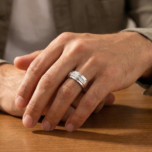 P3 POMPEII3 Pompeii VS .54Ct Mens Natural Diamond Wedding Ring 14k White Gold Anniversary Band - Size 10
