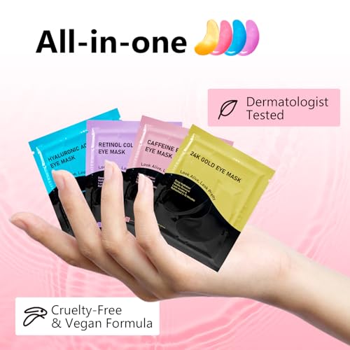 Permotary Under Eye Patches(40 Pairs), Collagen Crystal Eye Mask with Hyaluronic Acid, Under Eye Mask for Dark Circles, Puffy Eyes, Wrinkles, Treatment Skin Care