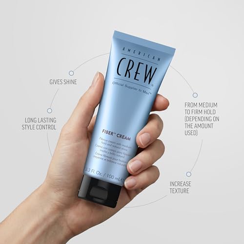 American Crew Men's Fiber Cream, Medium Hold & Natural Shine, 3.3 fl oz