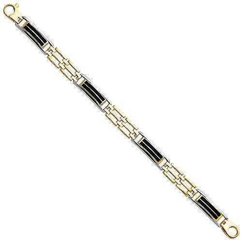 14k REAL Two Tone Gold Men's Bracelet - 8"