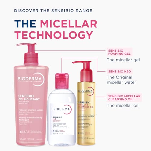 Bioderma Sensibio Micellar Cleansing Oil, 1st Ecobiological Micellar Formula Gentle Face Cleanser That Deeply Cleanses, Soothes & Nourishes Skin with Oil-to-Milk Texture, Fragrance-Free, 5 Fl Oz