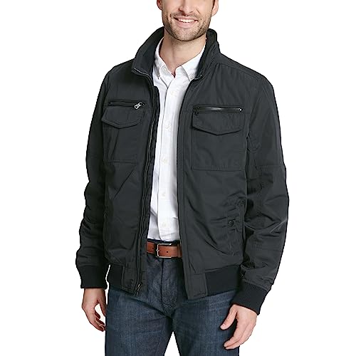 Tommy Hilfiger Men's Water and Wind Resistant Performance Bomber Jacket (Standard and Big & Tall), Black, X-Large