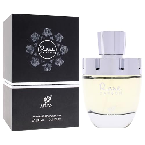 Afnan Rare Carbon Eau De Parfum Spray for Men, 3.4 Fl. Oz