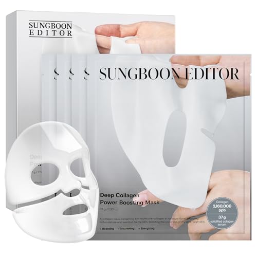 SUNGBOON EDITOR Deep Collagen Overnight Mask Hydrating Mask for Glass Skin, Wrinkle Care, Firming & Pore Refining 2,160,000PPB Collagen + 9 Peptides Korean Skincare, 4ea, Gifts for Women