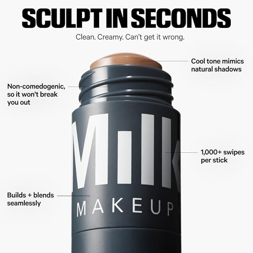 Milk Makeup Sculpt Stick – Cool-Toned Cream Contour Stick Adds Depth, Dimension + Shape for Natural-Looking Shadows – Hydrating, Buildable Formula w/Thyme Extract – Stoked (Medium-Medium Tan) 0.19oz