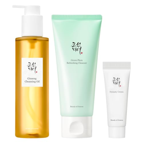 Beauty of Joseon Double Cleansing Duo With Glass Skin Moisturizer Gift | Daily Korean Skincare Face Cleansers for All Skin Types, Gentle Gel Cleanser and Lightweight Cleansing Oil 210 ml, 100 ml