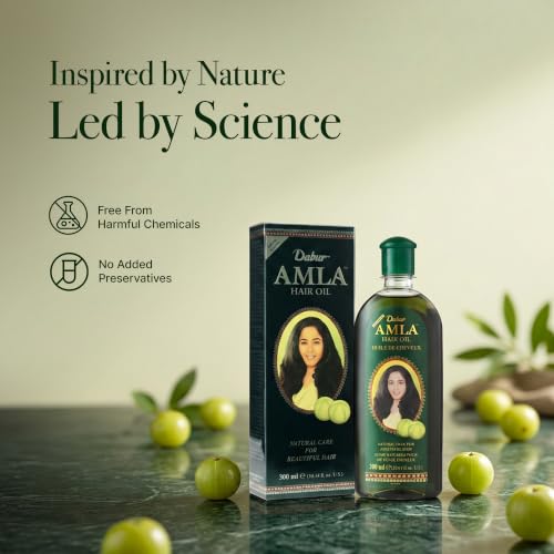 Dabur Amla Hair Oil – Nourishing Herbal Oil with Pure Amla and Botanical Extracts for Healthy, Moisturized Scalp, Strong, Shiny Hair – Ayurvedic Strengthen Roots for Men & Women – 500 ml (Pack of 3)