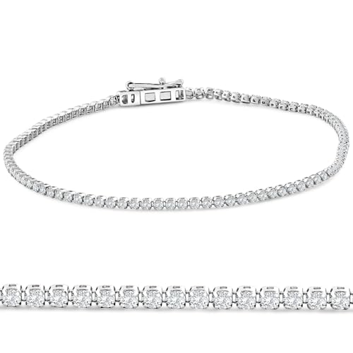 Pompeii 2Ct Diamond Lightweight 7" Tennis Bracelet 14k Gold Lab Grown (E/F,VS1-VS2)