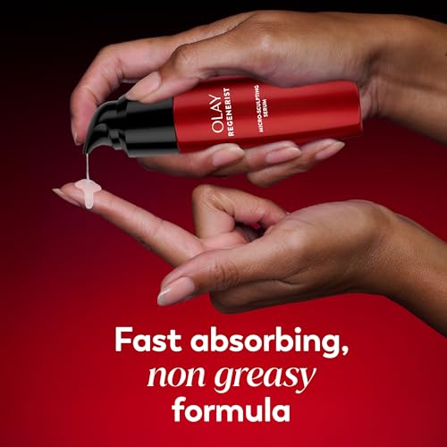 Olay Regenerist Micro-Sculpting Serum, Face Serum for Women, Fragrance-Free, Anti-Aging, Anti-Wrinkle, Firming Skin Care - Triple Collagen Cream, Peptide, Niacinamide, 1.7 Oz