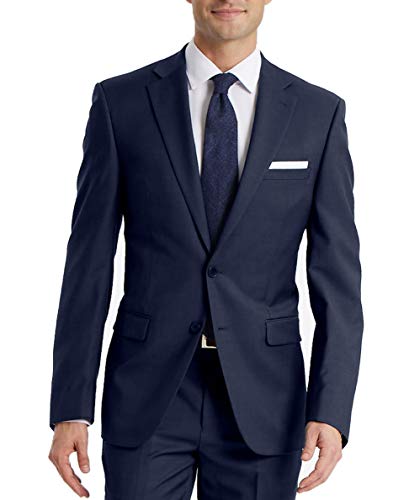 Calvin Klein Men's Slim Fit Suit Separates, Solid Medium Blue, 46 Regular