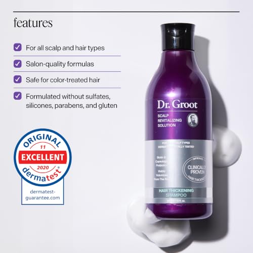 Dr. Groot Hair Thickening Shampoo, Korean Hair Care with Biotin, Rosemary Oil to Help Volumize Thinning, Damaged Hair, Hydrate Hair and Scalp, Biotin Shampoo, Scalp Revitalizing Solution