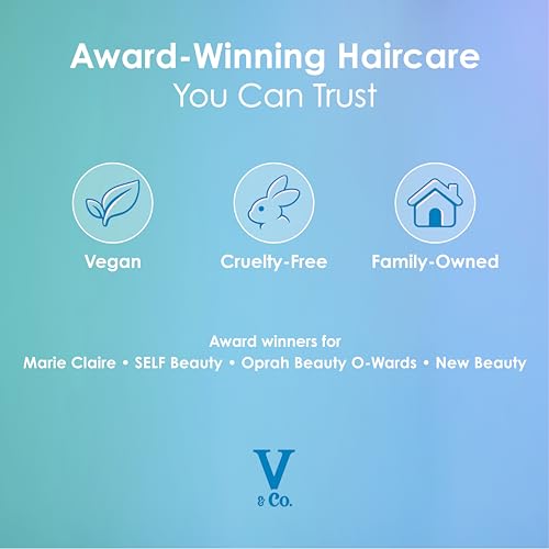 V&Co. Moisturizing Shampoo 12 Oz. - Sulfate Free, Color Safe, and Gentle Formula with Peptide Technology Boosting Hydration for Dry, and Color Treated Hair