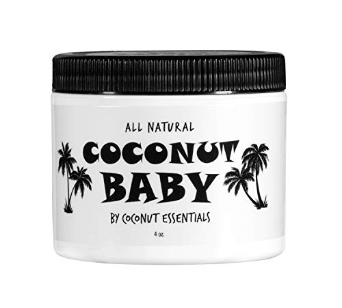 Coconut Essentials Coconut Baby Oil - Natural & Organic Moisturizer, Hair Oil for Cradle Cap Treatment, Newborn Sensitive Skin, Eczema & Psoriasis Relief, Unscented, Sunflower & GrapeSeed 4 floz