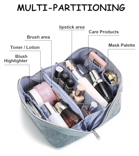 BOYATU Travel Makeup Bags Cosmetic Organizer Bag: Floral Make up Bag