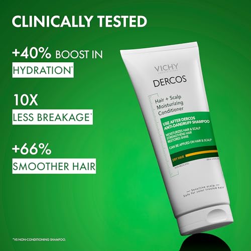 VICHY Dercos Hair & Scalp Moisturizing Conditioner, Anti-Dandruff, 6.7oz