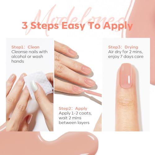 Modelones Nail Strengthener and Growth, Nail Hardener, Nude Nail Polish