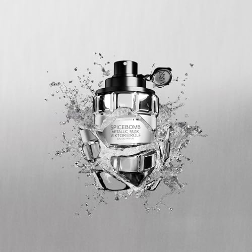 Viktor&Rolf - Spicebomb Metallic Musk - Eau de Parfum - Cologne for Men - Ambery Fragrance - With Warm Musk, Silver Suede & Black Pepper - 3 Fl Oz