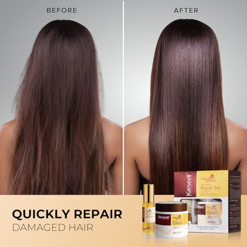 Karseell Collagen Hair Mask & Argan Oil Set for Dry Damaged Hair