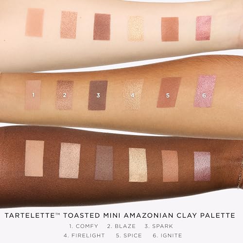 tarte tartelette toasted mini Amazonian clay palette – Eyeshadow Palette with Shimmer & Matte Bronze Neutrals, Longwear Pigment & Blendable Lightweight Formula, Cruelty-Free