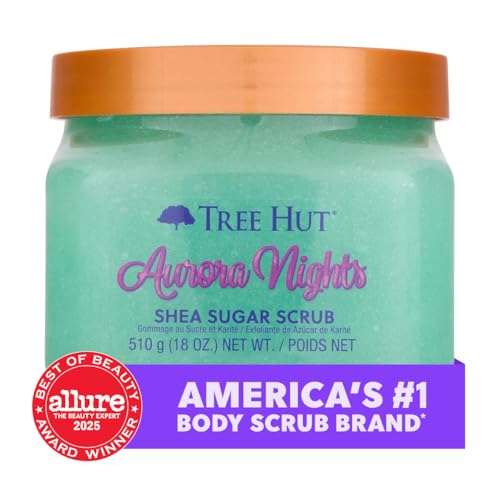Tree Hut Aurora Nights Body Scrub, Exfoliating Sugar Scrub, Vegan, 18 Oz